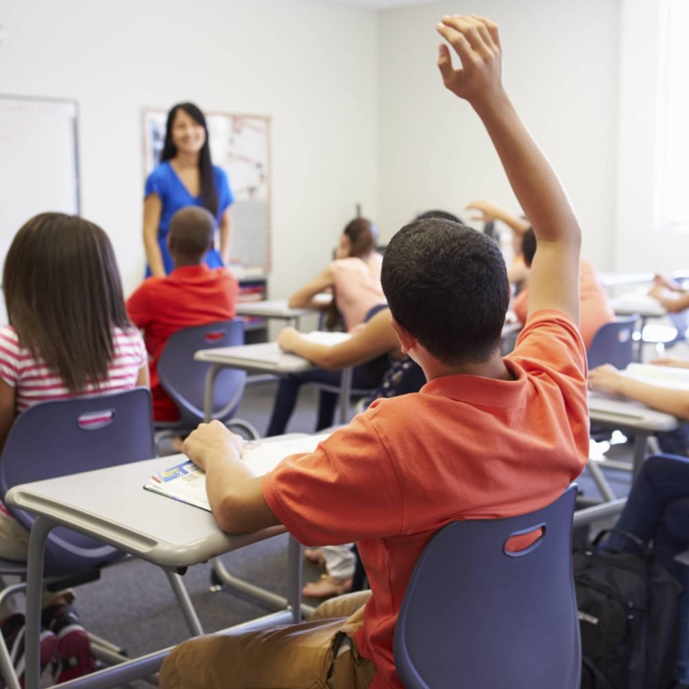 Female High School Teacher Taking Class